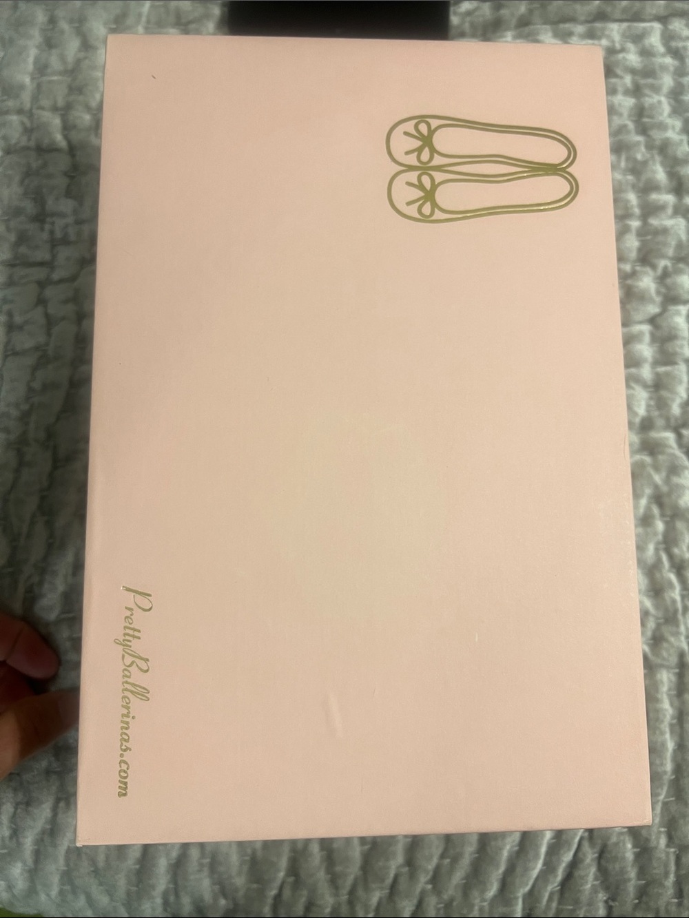 Pretty Ballerinas Pink Shoe Box - Pastel Pink with Gold Accents